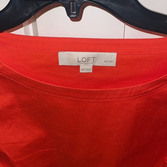 Loft  Lantern Sleeve Shirt Ember Orange XS Petite - Picture 3 of 6